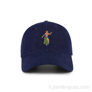 berretto da baseball in denim cappello personalizzato con logo ricamo